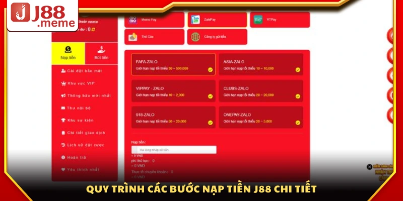 Nạp tiền J88 – Hướng dẫn đa dạng phương thức tiện lợi 24/7 3 Các bước nạp tiền J88 từ A đến Z